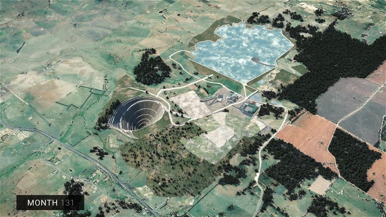 Aerial render of the McPhillamys Gold Project.